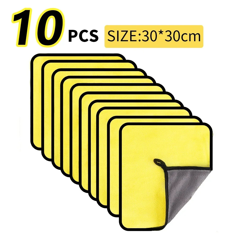3/5/10Pcs Car Wash Microfiber Towel 30*30CM / 30*60cm Car Cleaning Drying Cloth Care Cloth Car Wash Towel Kitchen Towel